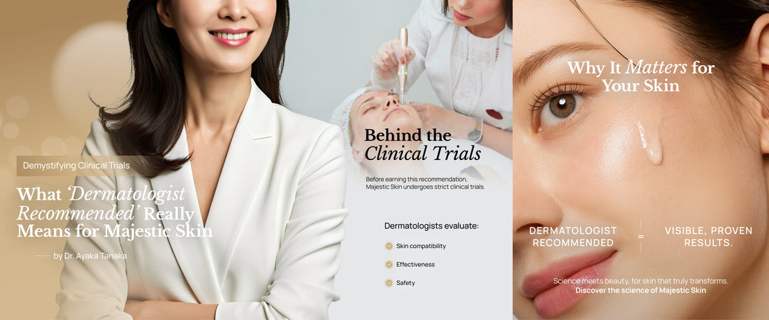 Diagram showing how a collagen production serum strengthens the skin's dermal layer.