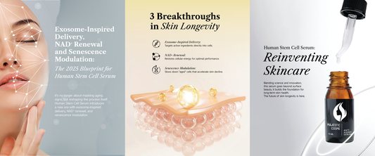 Majestic Skin human stem cell serum with exosome-inspired delivery and NAD⁺ support