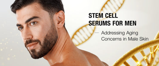 Stem cell face serum for men showing wrinkle reduction serum results with clinical-level skin treatment before and after
