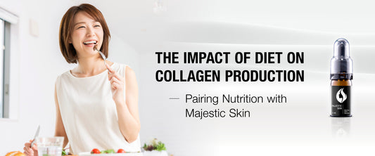 Anti-aging collagen serum with collagen-boosting foods for natural skin health and youthful appearance