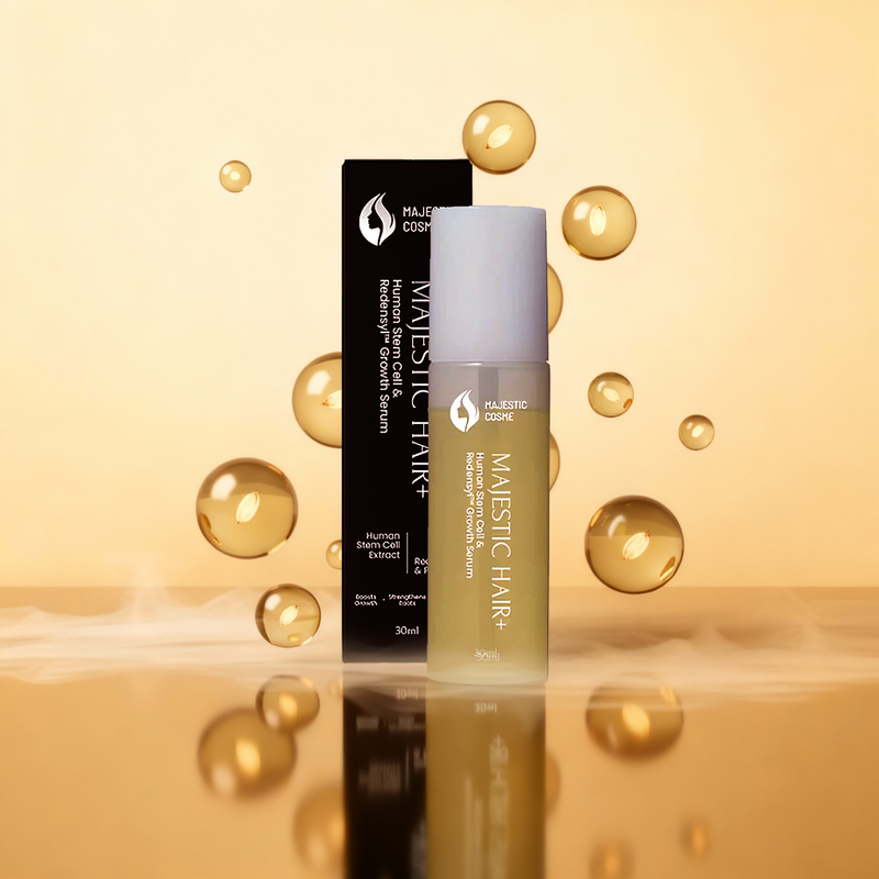 Majestic Hair+ stem cell hair serum bottle for thinning hair and scalp repair