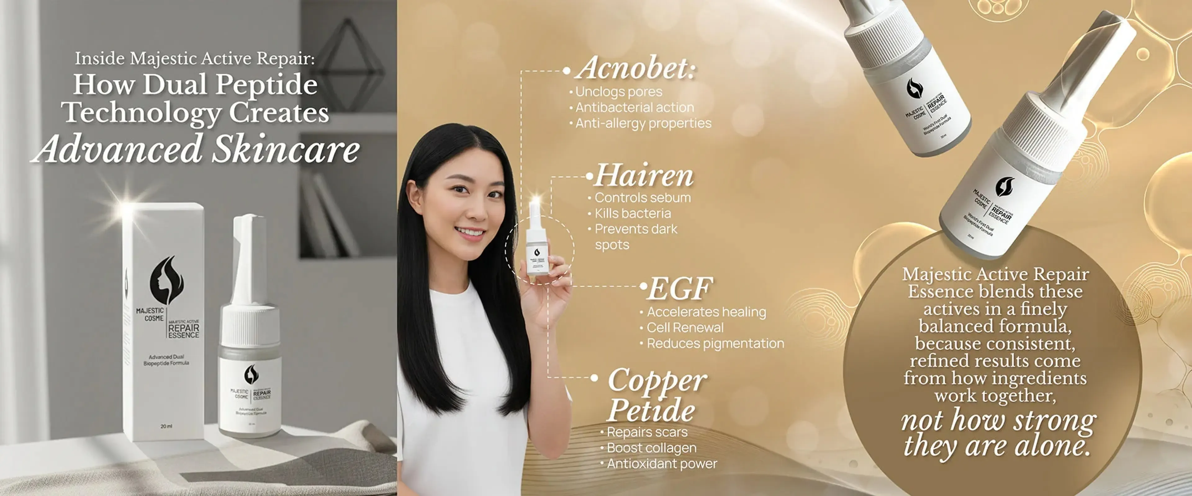 How Dual Peptide Technology Heals Post-Acne Skin | Majestic Active Repair
