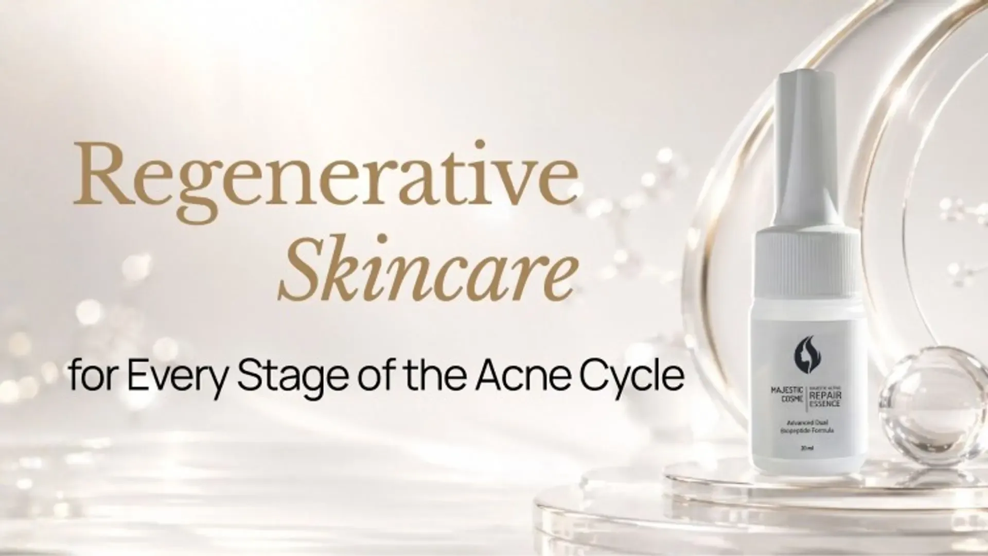 Majestic Active Repair Essence Japanese dual biopeptide serum for regenerative skincare across every stage of the acne cycle