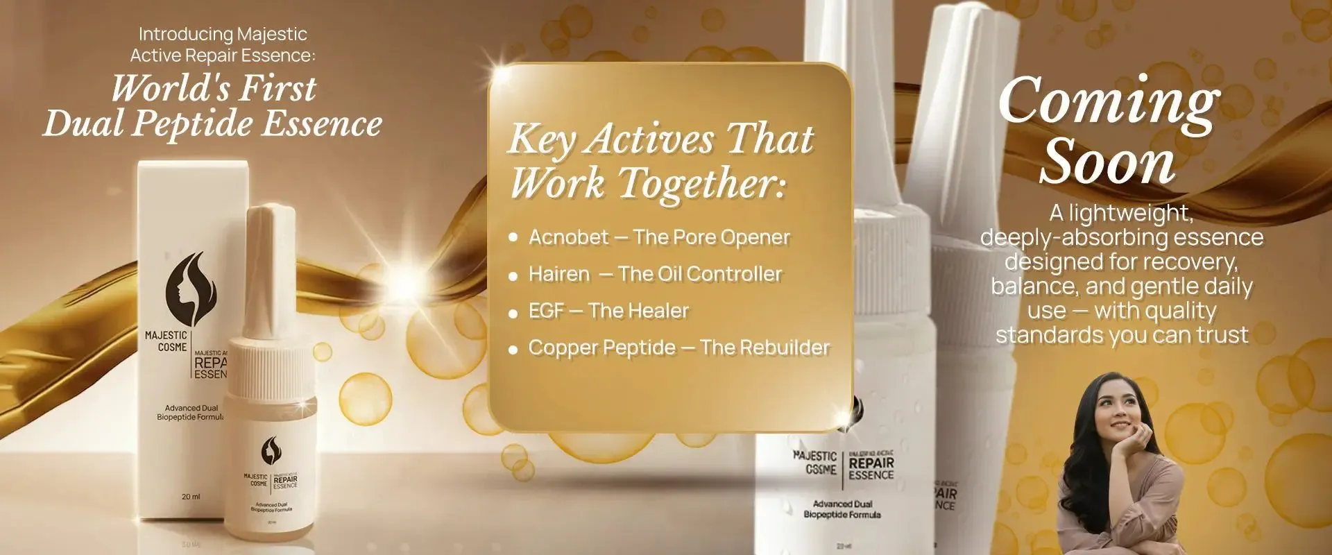 Introducing Majestic Active Repair Essence: World's First Dual Peptide Essence