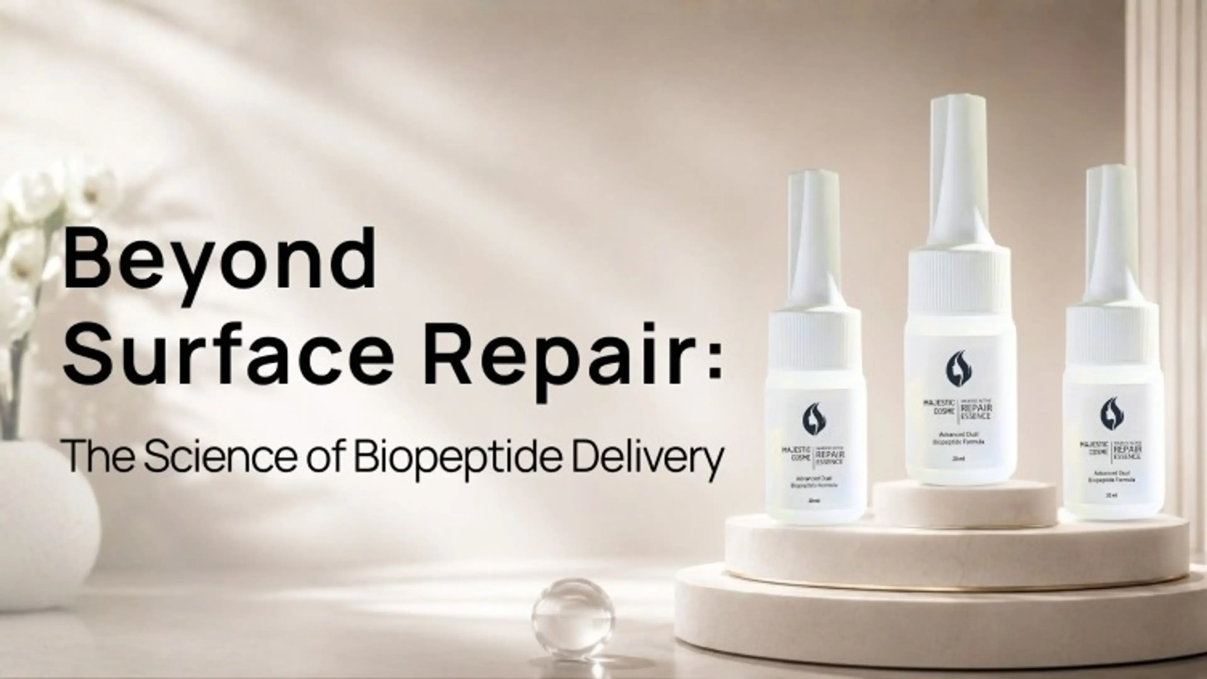 Majestic Active Repair Essence liposome delivery system synergistic dual biopeptides deep skin penetration cellular repair Japanese biotech