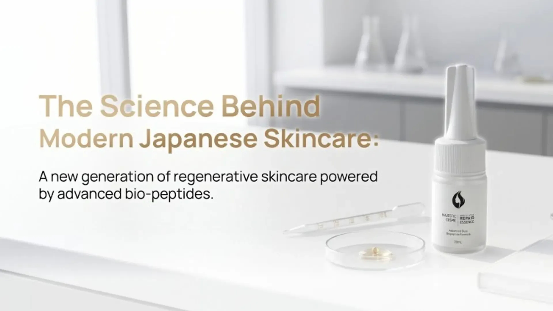 Majestic Active Repair featuring advanced bio-peptide technology for acne care, scar repair, and total skin regeneration