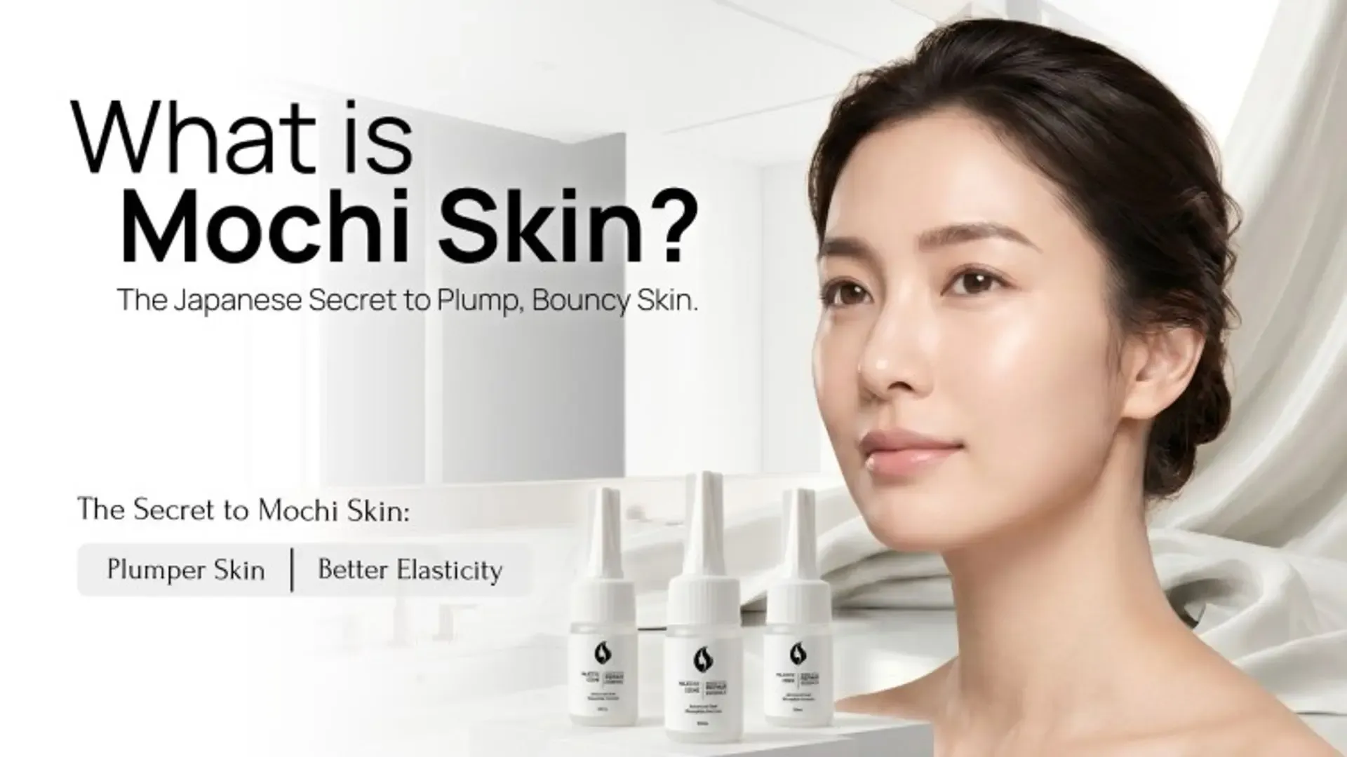 What is mochi skin — plump bouncy skin achieved with Majestic Active Repair Essence Japanese peptide technology EGF and Copper Peptide for skin elasticity