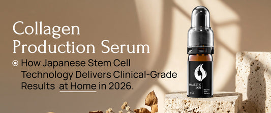 Majestic Skin collagen production serum with Japanese ADSC-CM stem cell technology for clinical-grade results at home