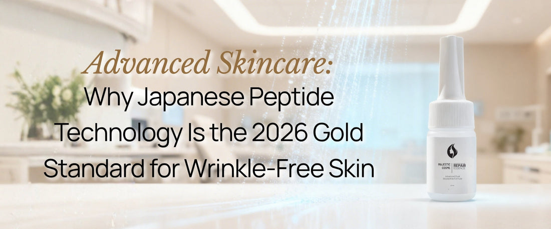Majestic Active Repair Essence advanced skincare Japanese peptide nano-technology for wrinkle-free skin 2026
