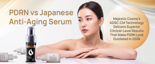 PDRN vs anti-aging serum comparison Majestic Skin Japanese ADSC-CM 20% with Liposome Technology for superior clinical-grade collagen results in 2026