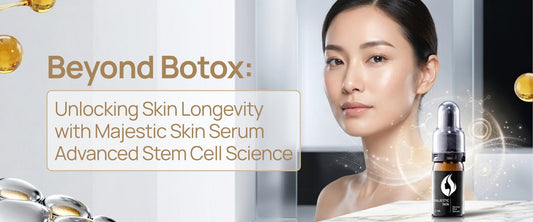 Majestic Skin Serum 20% ADSC-CM Japanese stem cell technology delivering skin longevity and cellular regeneration beyond Botox results