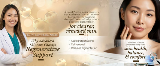 Majestic Active Repair Essence advanced skincare with EGF peptide technology for regenerative support compared to conventional retinoids