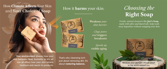 Organic Juri Soap bar with olive oil and laurel oil for climate-adaptive natural skincare