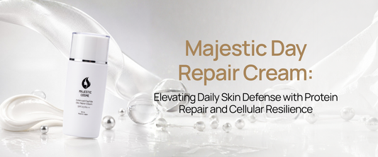 Majestic Day Repair Cream with Human-Type HSP protein repair, ASP Functional Peptide, 3GF growth factor complex EGF FGF IGF, and Mineral Shield for daily cellular resilience