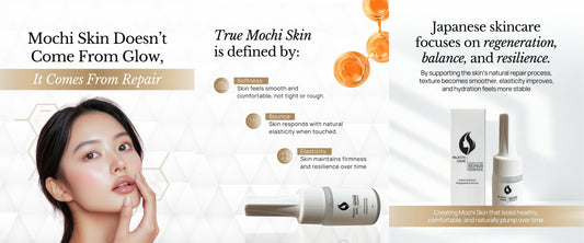 Majestic Active Repair Essence regenerative skincare with peptides for authentic mochi skin through deep repair not surface glow