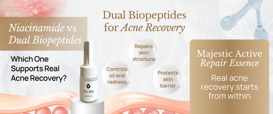Majestic Active Repair Essence peptide serum for acne recovery and regenerative skincare from Japan