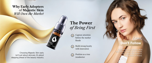 Professional skincare clinic showcasing Majestic Skin innovative stem cell serum products for advanced anti-aging treatments