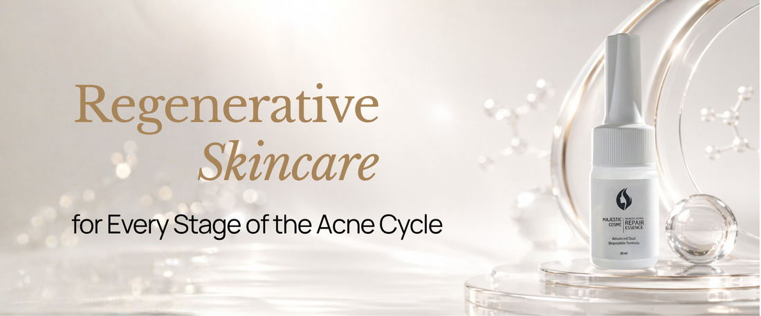 Majestic Active Repair Essence Japanese dual biopeptide serum for regenerative skincare across every stage of the acne cycle
