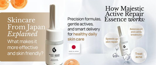 Majestic Active Repair Essence skincare from japan with advanced skincare peptide nano-technology for effective gentle recovery