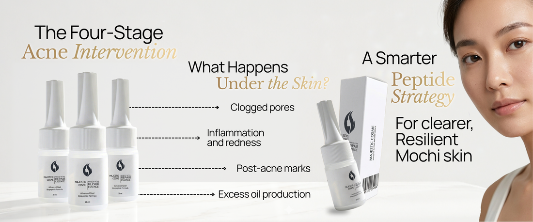 Majestic Active Repair Essence four-stage acne intervention Copper Peptide Hairen Acnobet EGF mochi skin regenerative skincare from Japan
