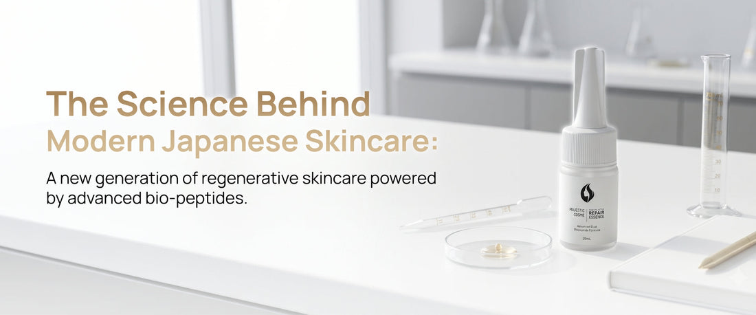 Majestic Active Repair featuring advanced bio-peptide technology for acne care, scar repair, and total skin regeneration