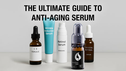 A collection of top-rated anti-aging serums, highlighting the prominence of human stem cell serum in modern skincare.