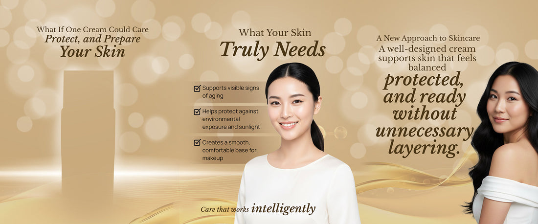 Regenerative skincare day cream with peptides for anti aging protection and flawless makeup application